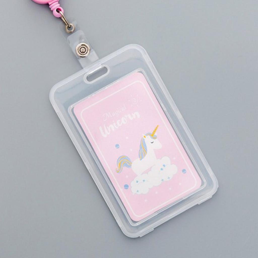 Credit Card Bus Pass ID Badge Holder Clounds Unicorn