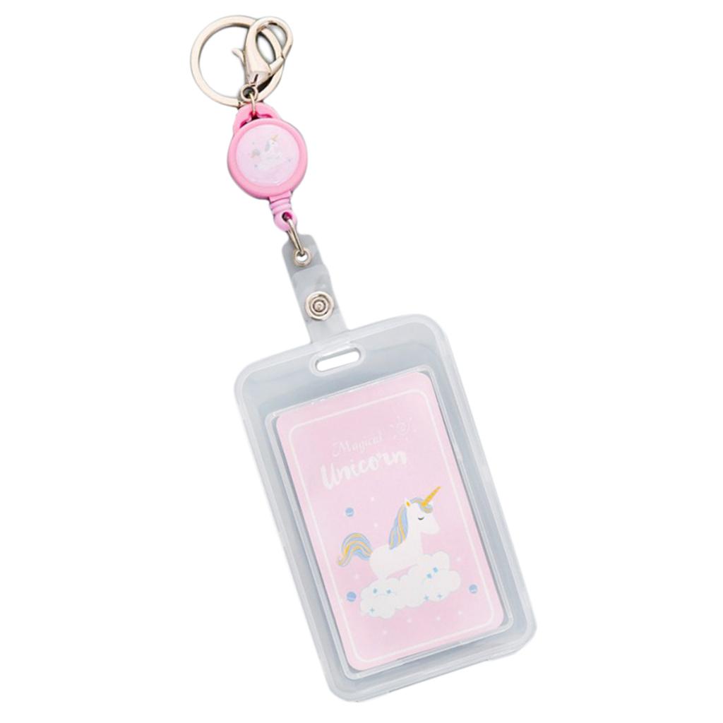 Credit Card Bus Pass ID Badge Holder Clounds Unicorn