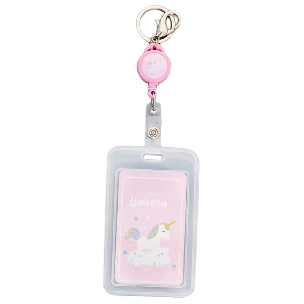 Credit Card Bus Pass ID Badge Holder Clounds Unicorn