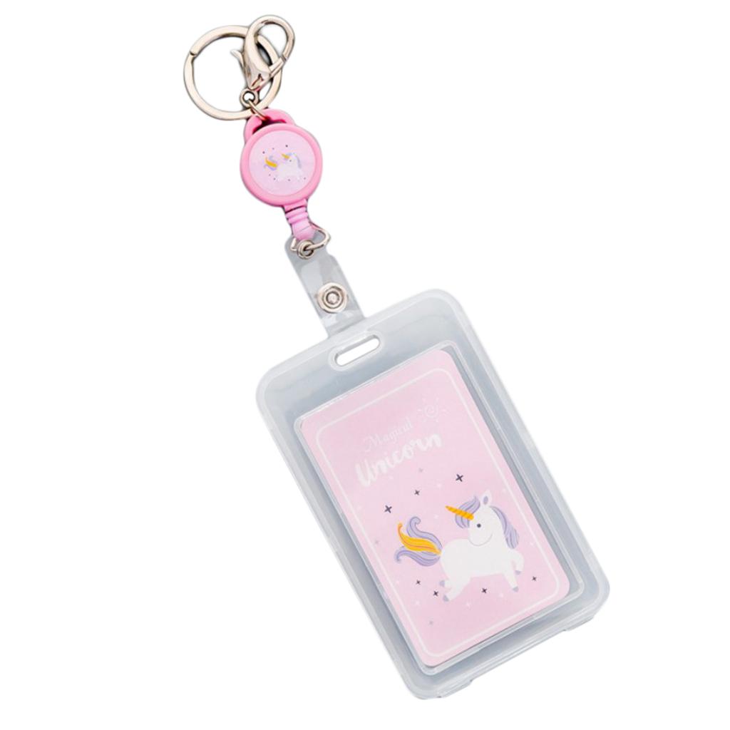 Credit Card Bus Pass ID Badge Holder Jumping Unicorn