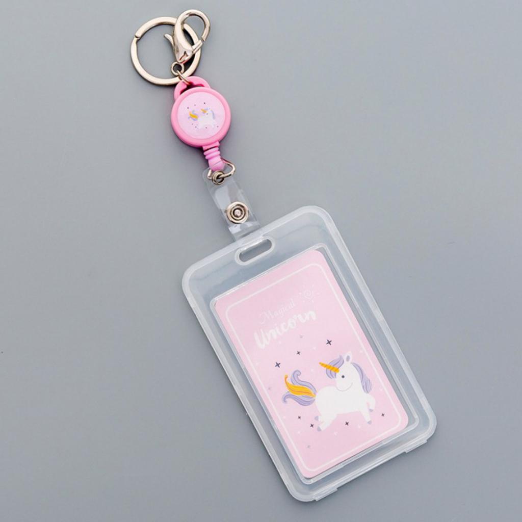 Credit Card Bus Pass ID Badge Holder Jumping Unicorn
