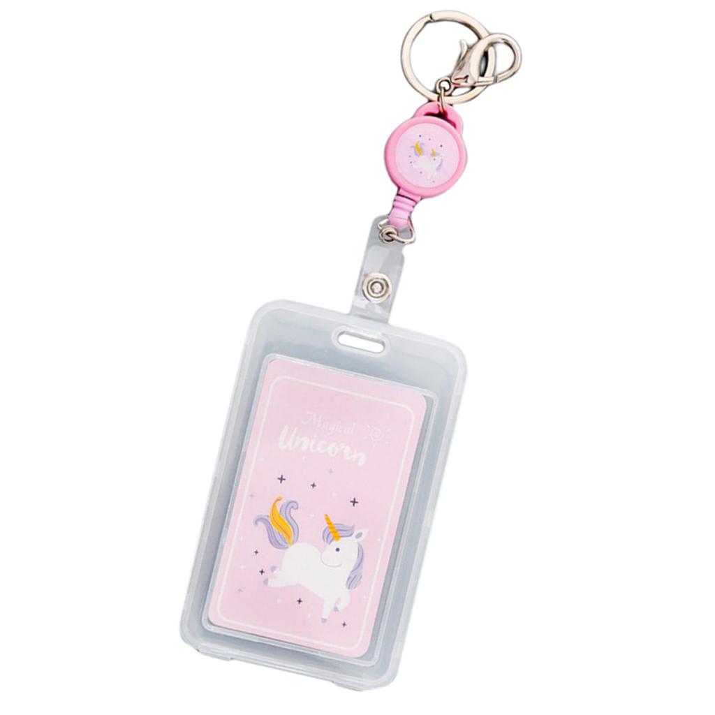 Credit Card Bus Pass ID Badge Holder Jumping Unicorn