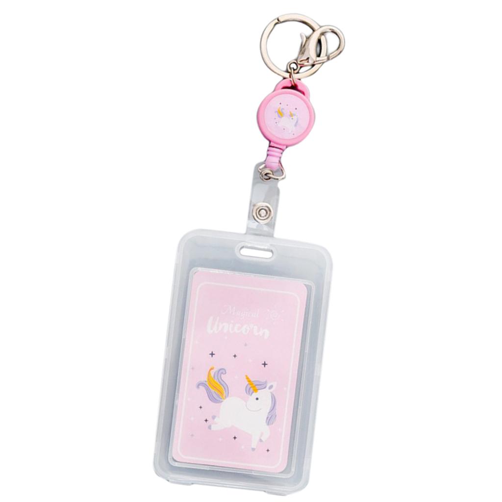 Credit Card Bus Pass ID Badge Holder Jumping Unicorn