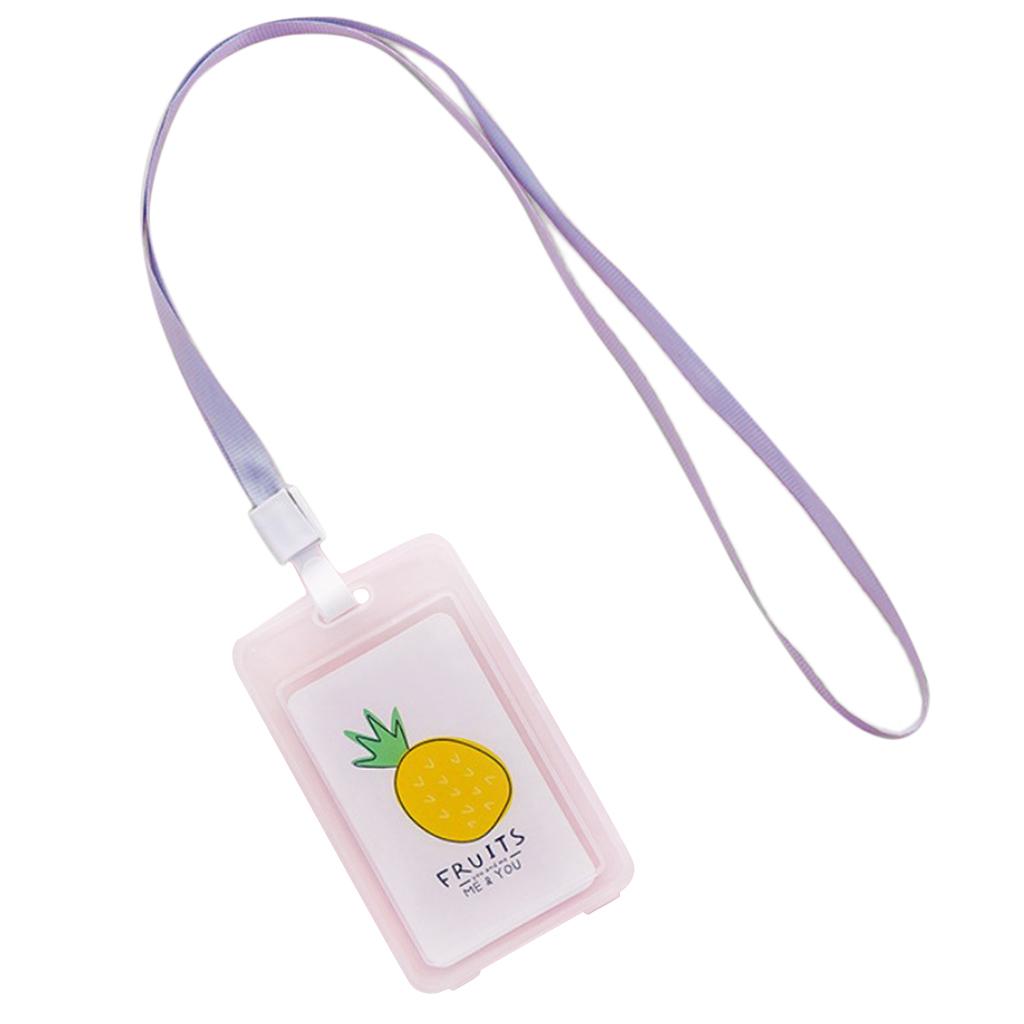 5 Pieces Credit Card Bus Pass ID Badge Holder Pineapple