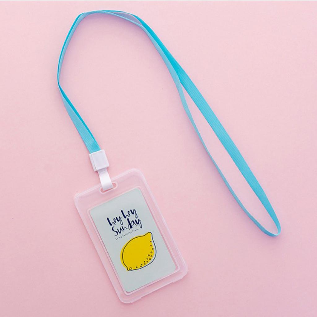 5 Pieces Credit Card Bus Pass ID Badge Holder Lemon