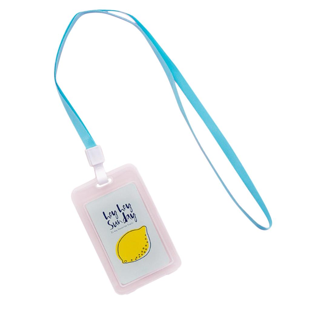 5 Pieces Credit Card Bus Pass ID Badge Holder Lemon