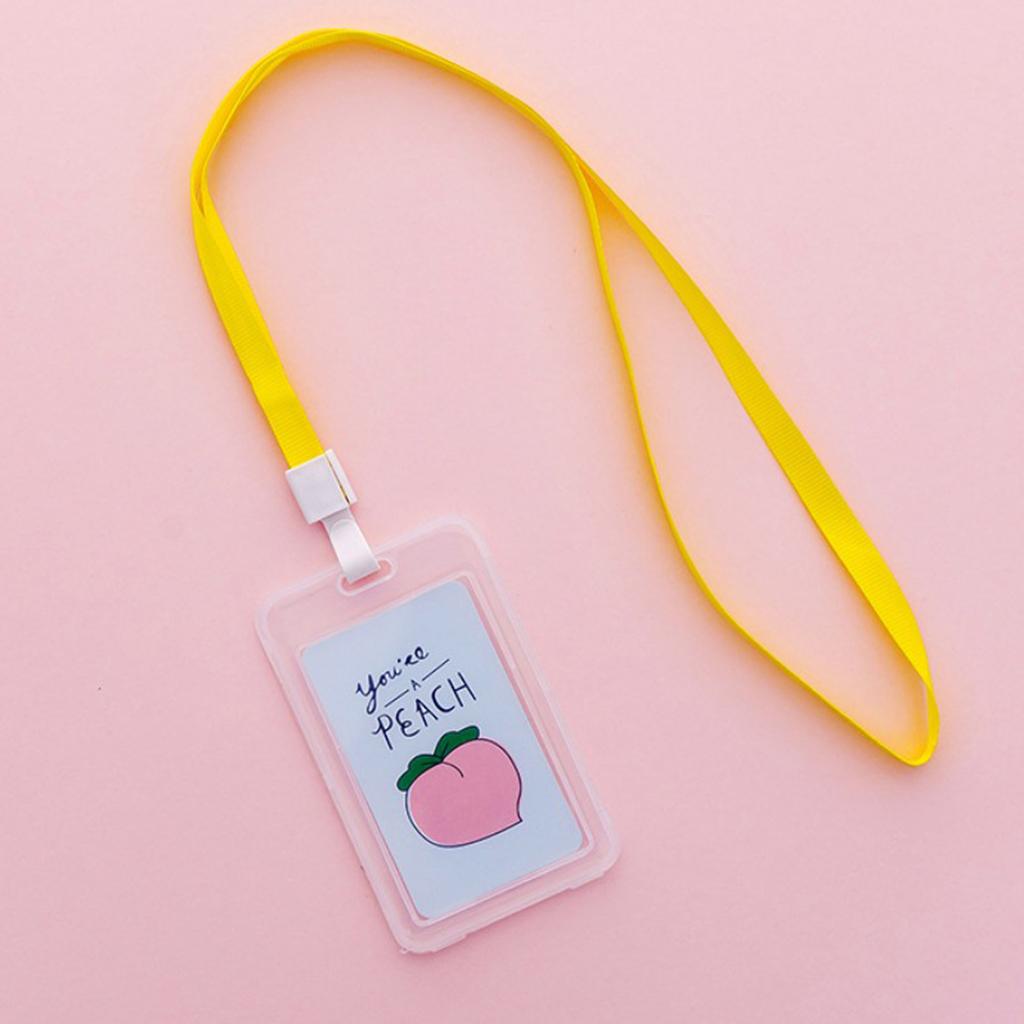 5 Pieces Credit Card Bus Pass ID Badge Holder Peach