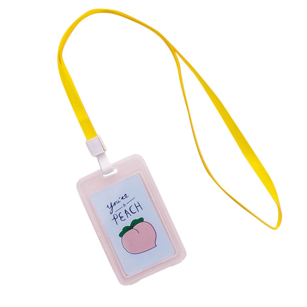 5 Pieces Credit Card Bus Pass ID Badge Holder Peach