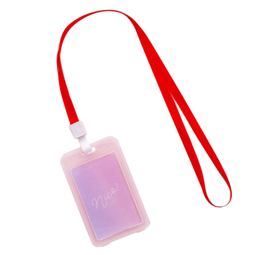 5 Pieces Credit Card Bus Pass ID Badge Holder Gradient Pink and Purple