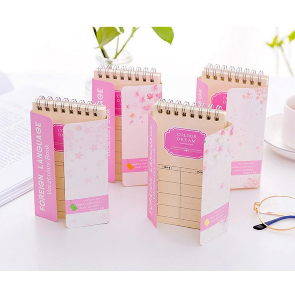 Cherry Blossom English Word Notebook Notepad Handy Notebook Yellow