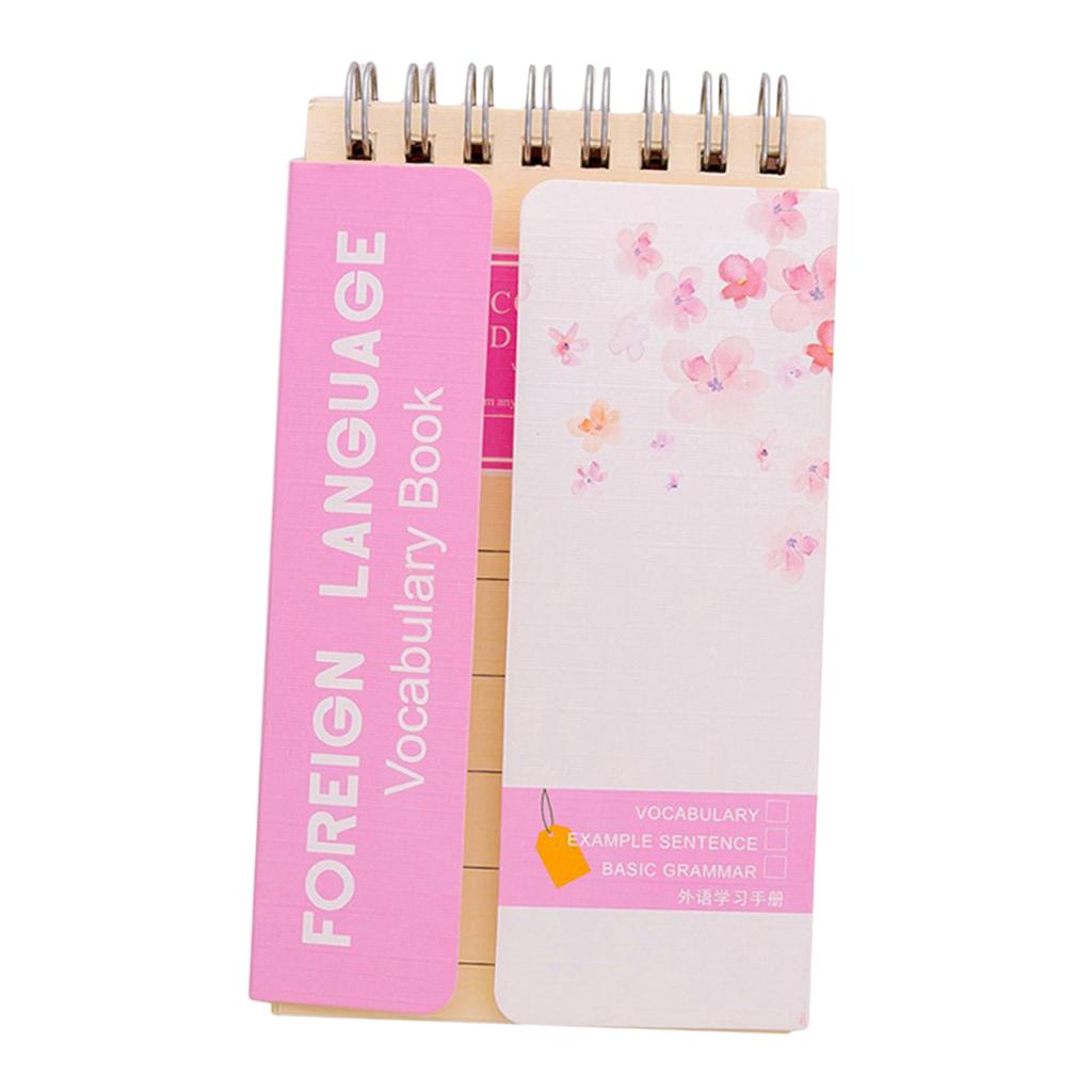 Cherry Blossom English Word Notebook Notepad Handy Notebook Orange