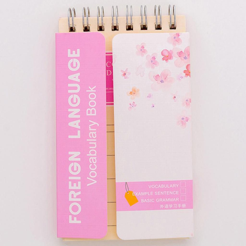 Cherry Blossom English Word Notebook Notepad Handy Notebook Orange