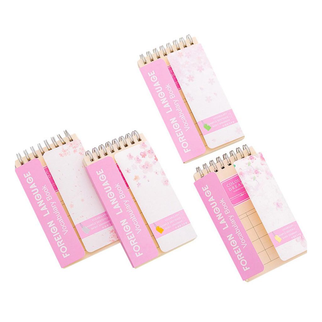 Cherry Blossom English Word Notebook Notepad Handy Notebook Silver