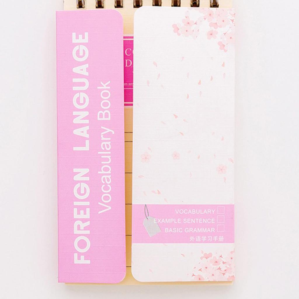 Cherry Blossom English Word Notebook Notepad Handy Notebook Silver