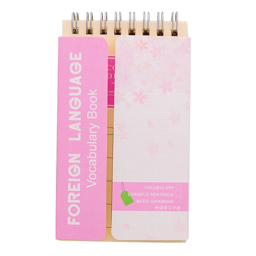 Cherry Blossom English Word Notebook Notepad Handy Notebook Green