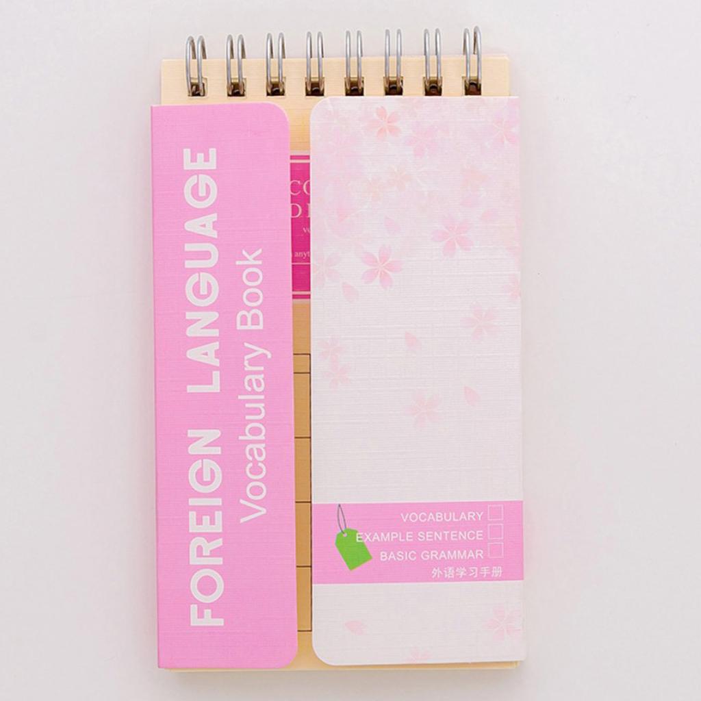 Cherry Blossom English Word Notebook Notepad Handy Notebook Green