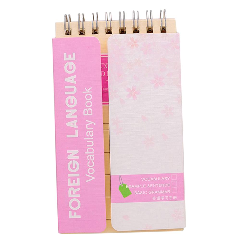 Cherry Blossom English Word Notebook Notepad Handy Notebook Green