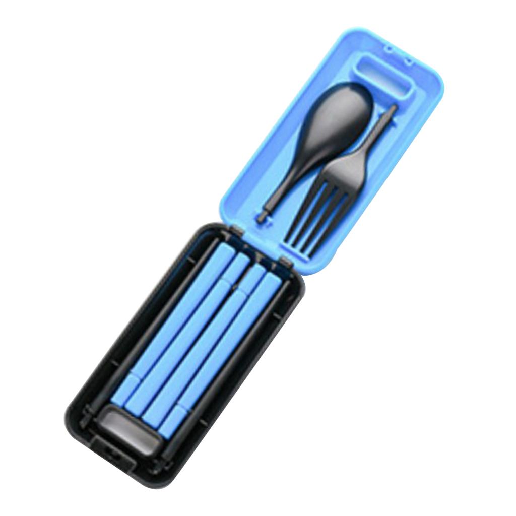 Portable Flatware Set, Travel Utensils Set with Carrying Case Blue