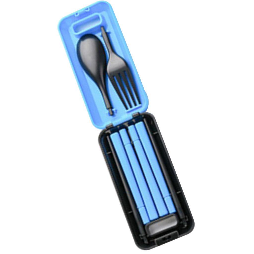 Portable Flatware Set, Travel Utensils Set with Carrying Case Blue