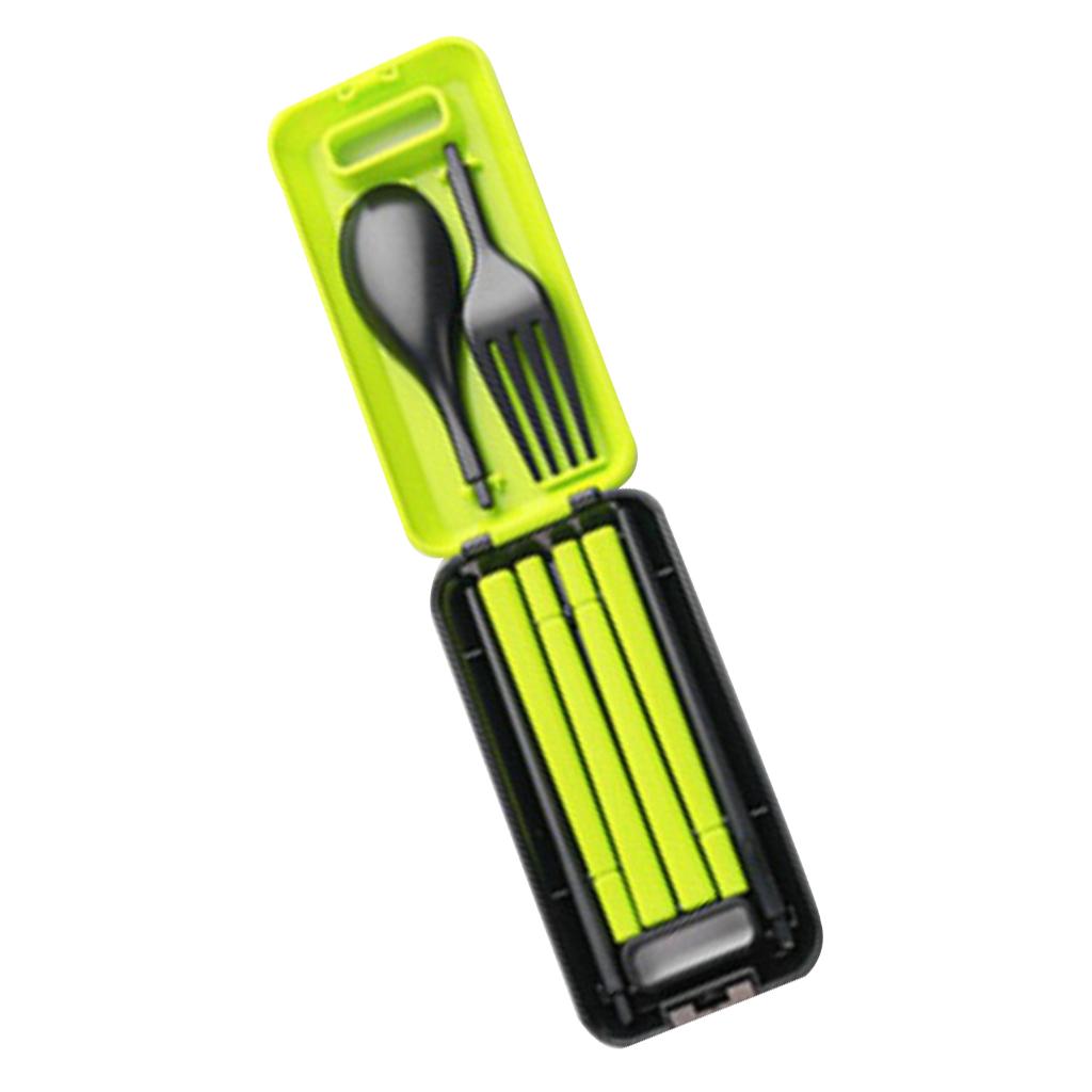 Portable Flatware Set, Travel Utensils Set with Carrying Case Green