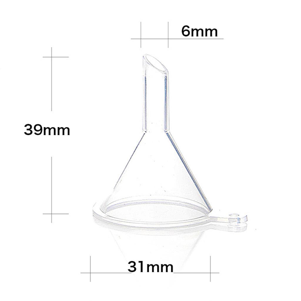 100pcs Mini Funnels for Perfumes,Powder,Essential Oils,Bottles,Vials Clear