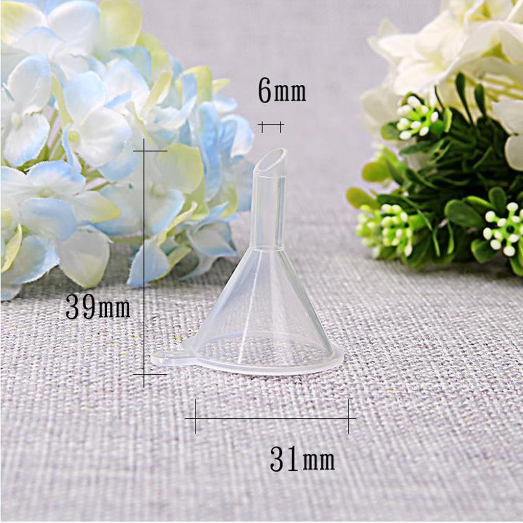 100pcs Mini Funnels for Perfumes,Powder,Essential Oils,Bottles,Vials Clear