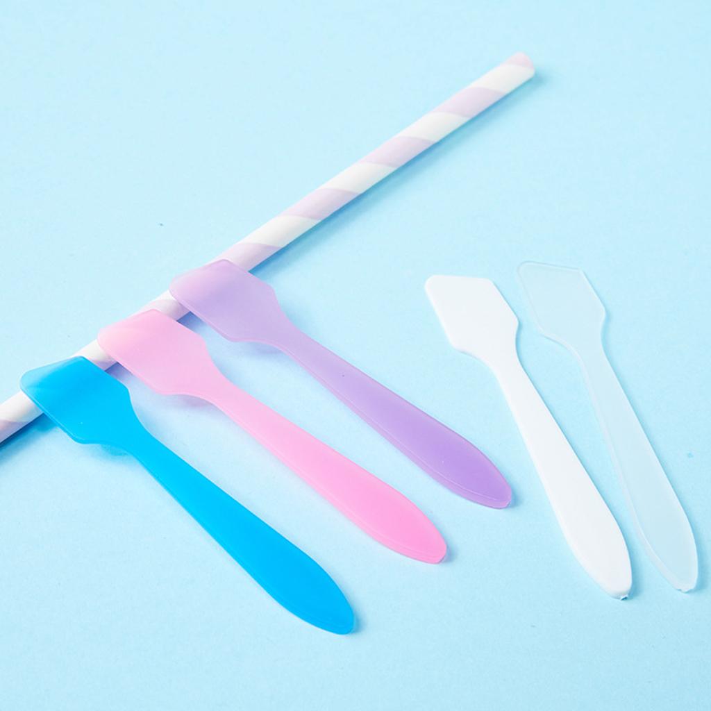 2x100Pcs Facial Cream Mask Spoon Cosmetic Spatula Women Beauty Tool Clear