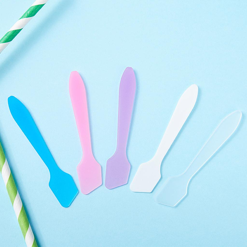 4x100Pcs Facial Cream Mask Spoon Cosmetic Spatula Women Beauty Tool Clear