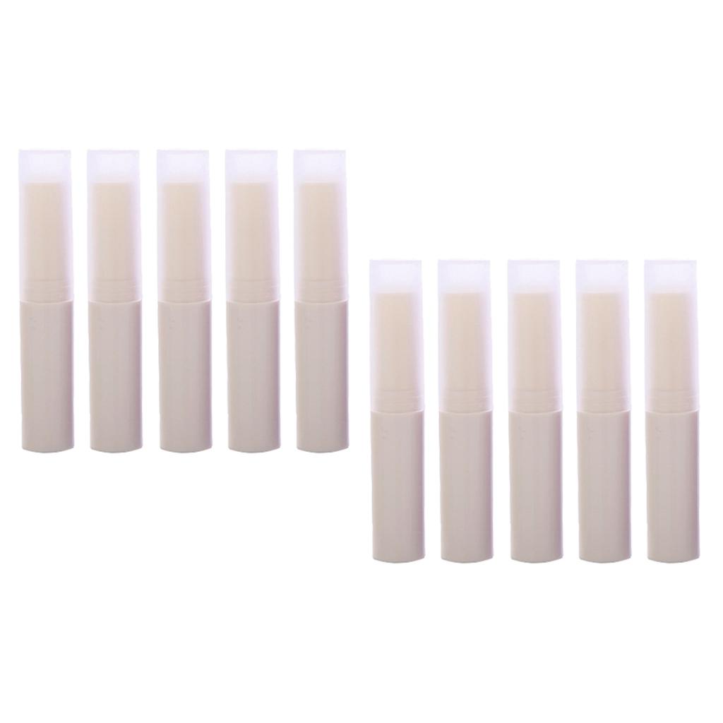 10Pcs Empty Lipstick Tubes Lip Balm Containers DIY Makeup Tools Beige