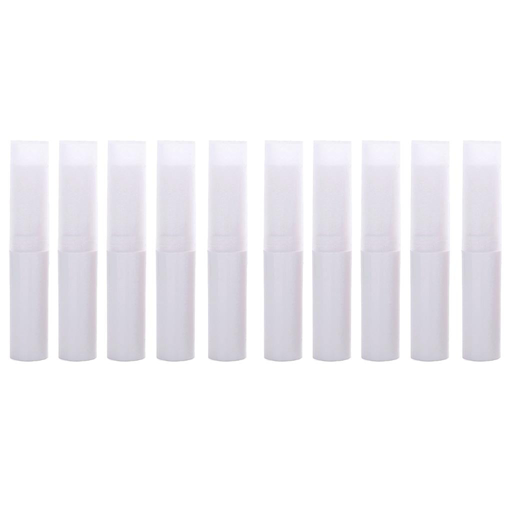 10Pcs Empty Lipstick Tubes Lip Balm Containers DIY Makeup Tools White