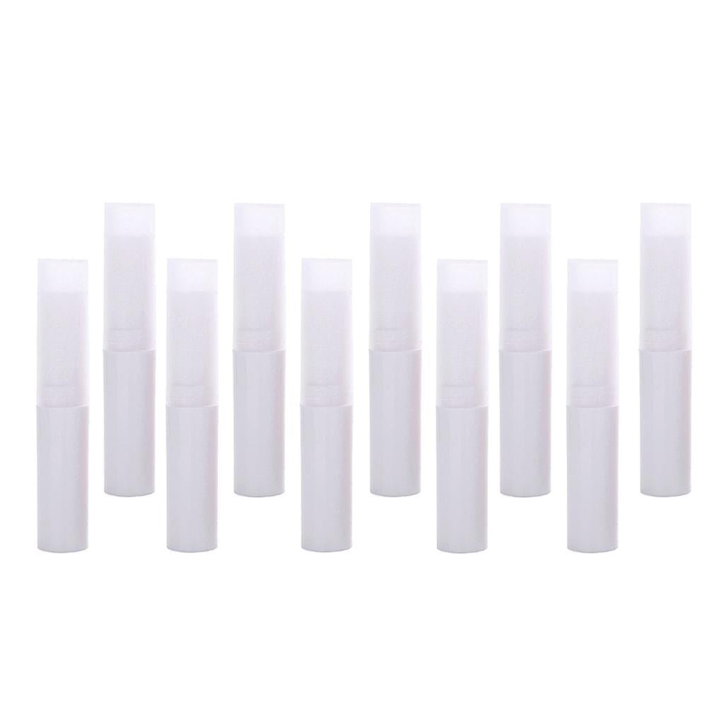 10Pcs Empty Lipstick Tubes Lip Balm Containers DIY Makeup Tools White