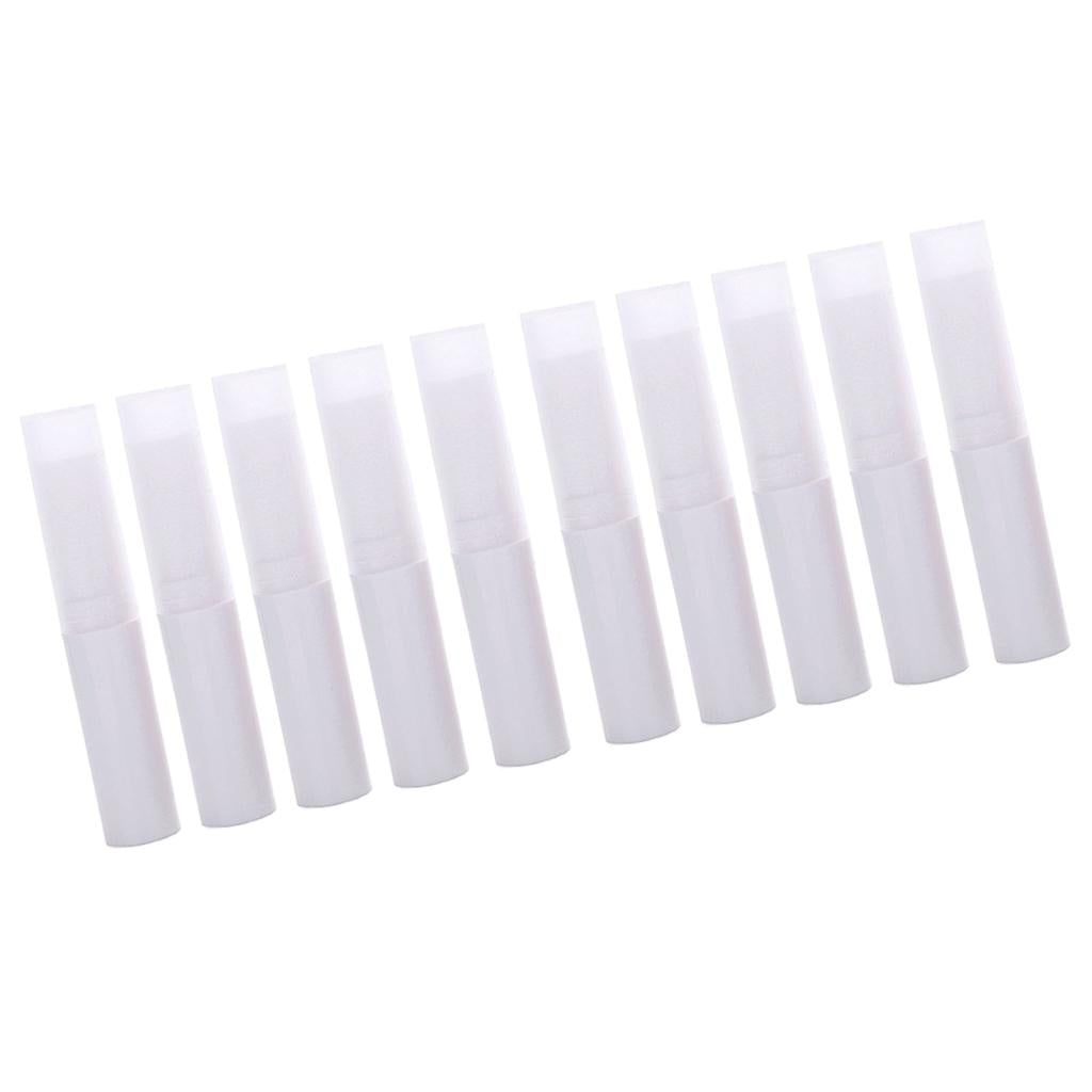 10Pcs Empty Lipstick Tubes Lip Balm Containers DIY Makeup Tools White