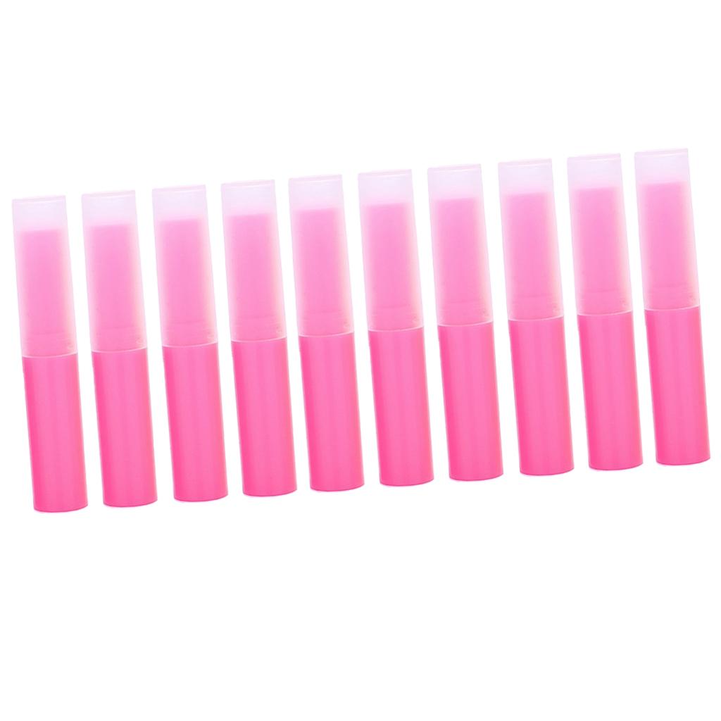 10Pcs Empty Lipstick Tubes Lip Balm Containers DIY Makeup Tools Pink