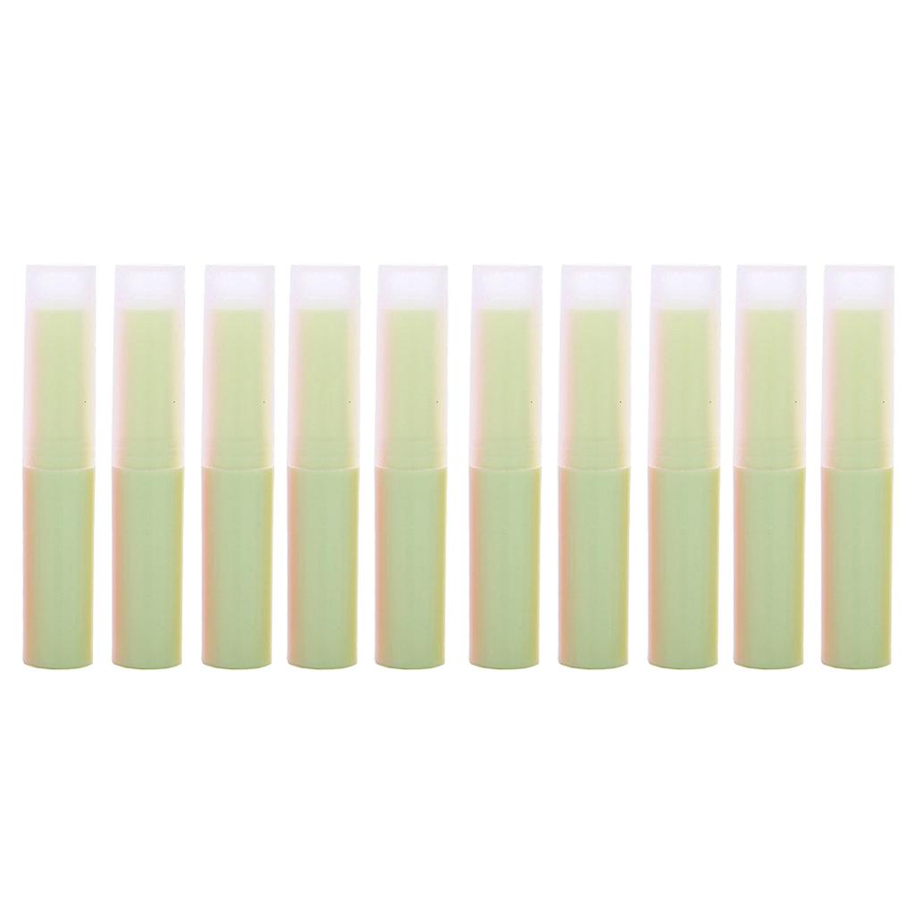 10Pcs Empty Lipstick Tubes Lip Balm Containers DIY Makeup Tools Light Green