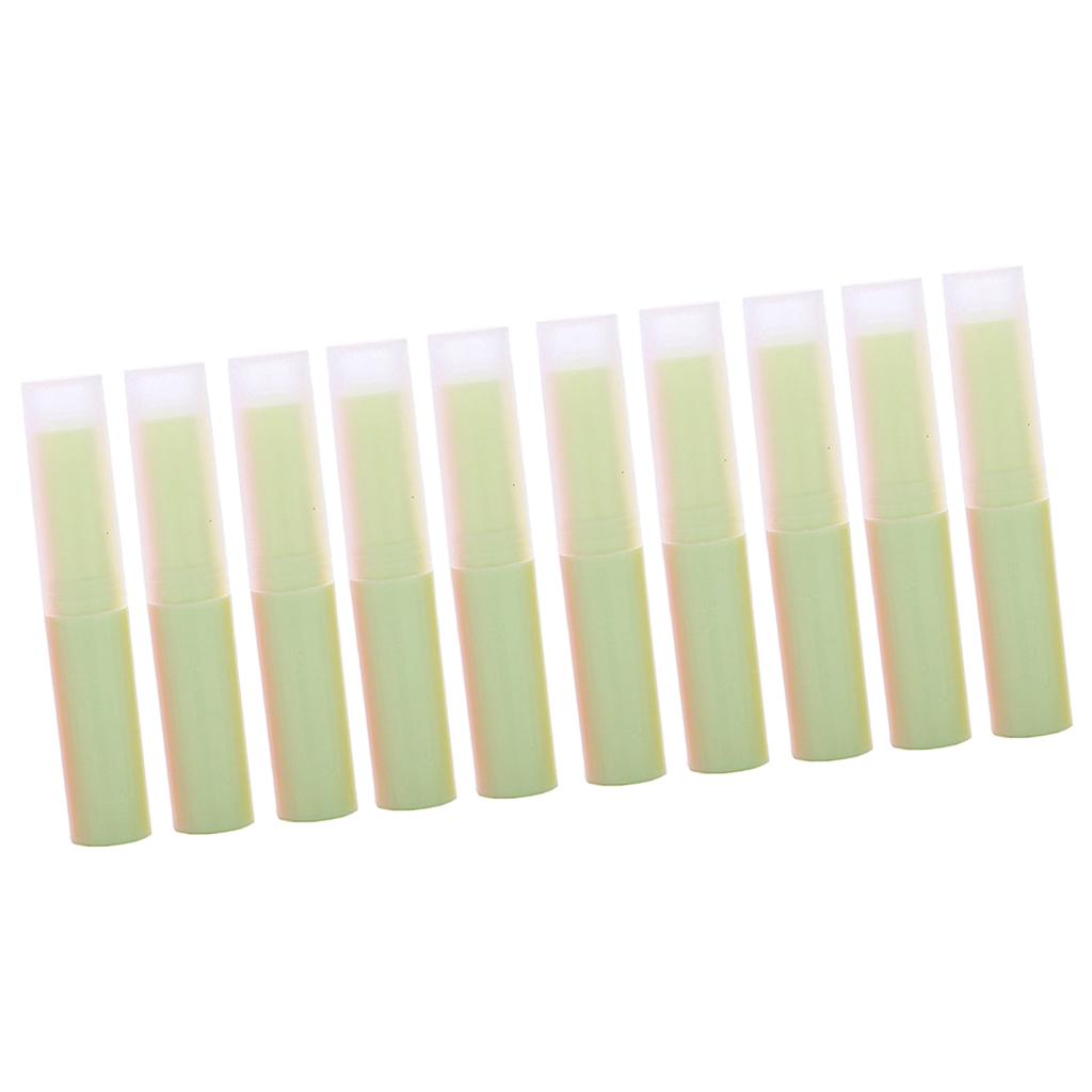 10Pcs Empty Lipstick Tubes Lip Balm Containers DIY Makeup Tools Light Green