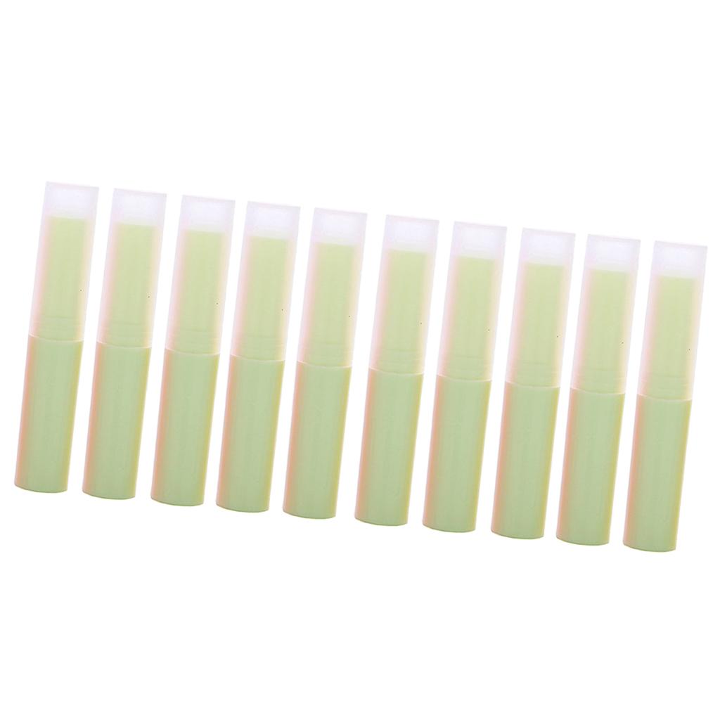 10Pcs Empty Lipstick Tubes Lip Balm Containers DIY Makeup Tools Light Green