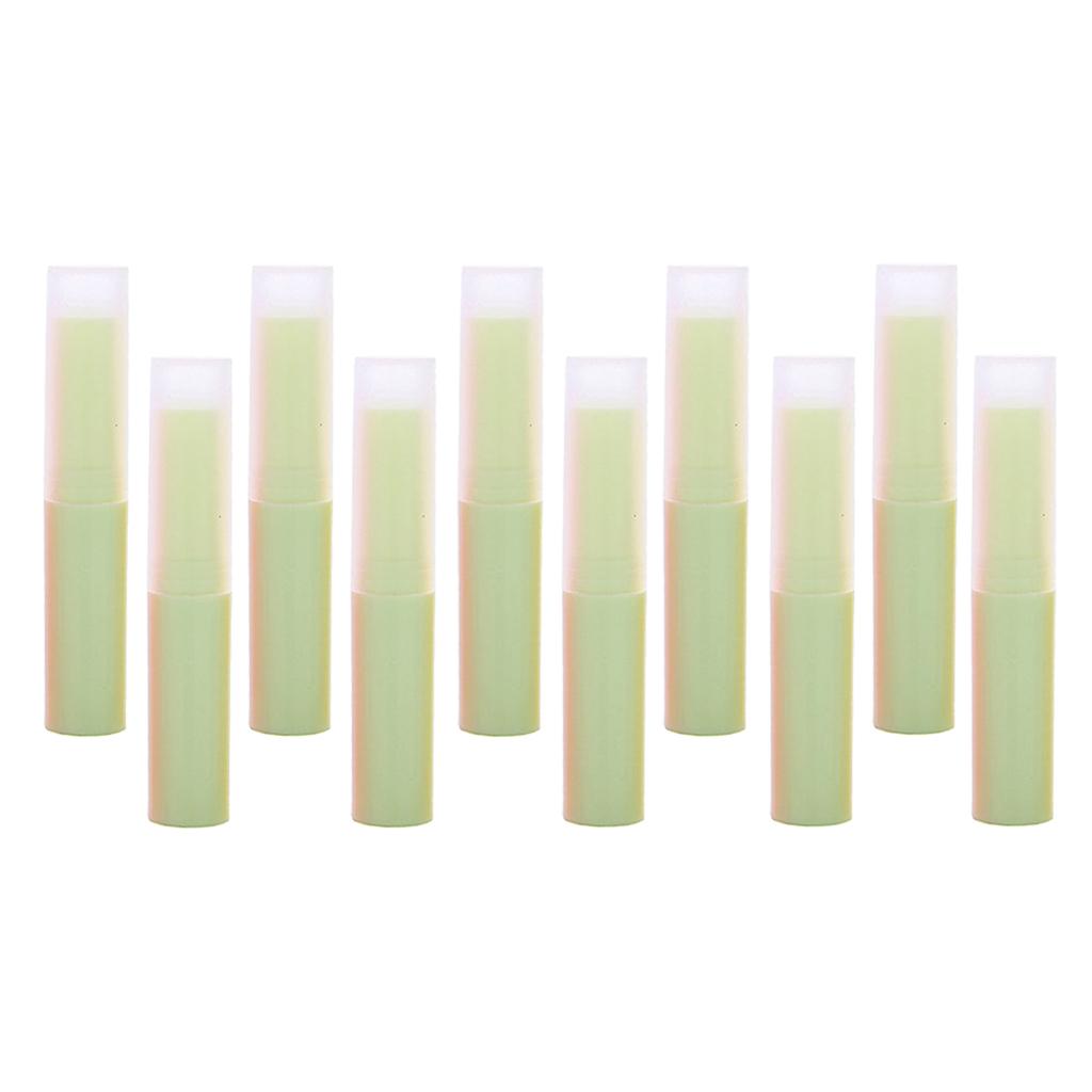 10Pcs Empty Lipstick Tubes Lip Balm Containers DIY Makeup Tools Light Green