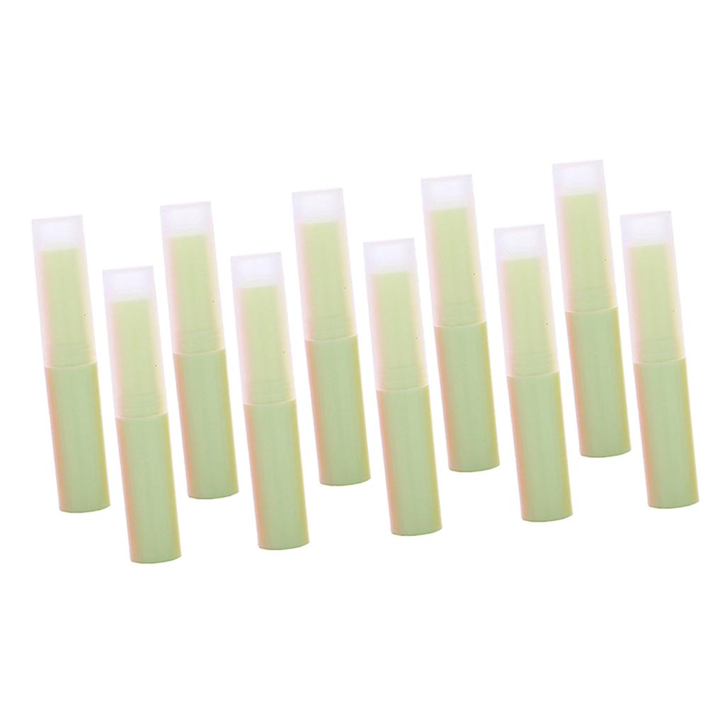 10Pcs Empty Lipstick Tubes Lip Balm Containers DIY Makeup Tools Light Green