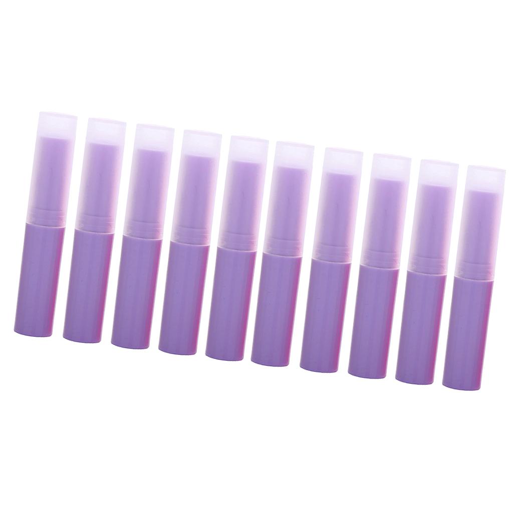 10Pcs Empty Lipstick Tubes Lip Balm Containers DIY Makeup Tools Purple