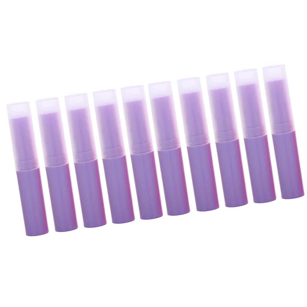 10Pcs Empty Lipstick Tubes Lip Balm Containers DIY Makeup Tools Purple