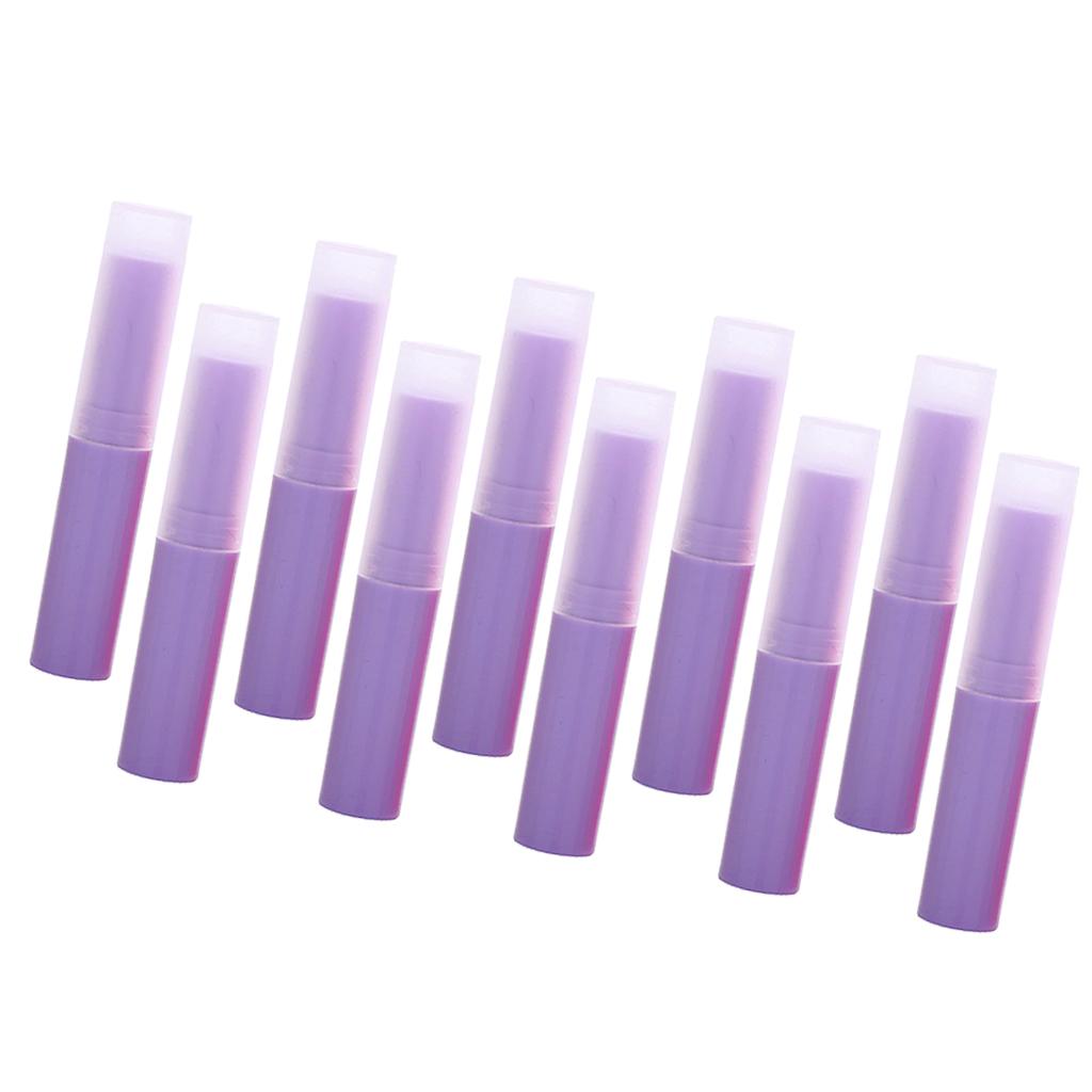 10Pcs Empty Lipstick Tubes Lip Balm Containers DIY Makeup Tools Purple