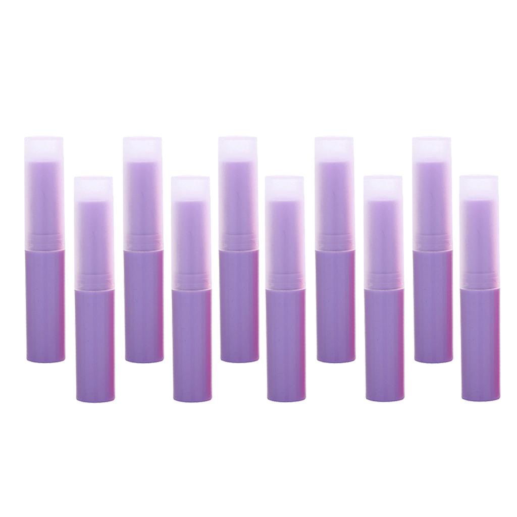 10Pcs Empty Lipstick Tubes Lip Balm Containers DIY Makeup Tools Purple