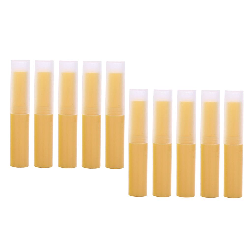 10Pcs Empty Lipstick Tubes Lip Balm Containers DIY Makeup Tools Yellow