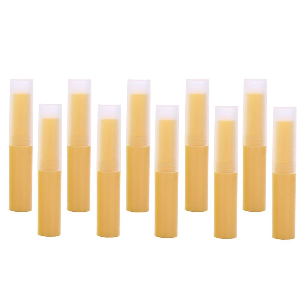 10Pcs Empty Lipstick Tubes Lip Balm Containers DIY Makeup Tools Yellow