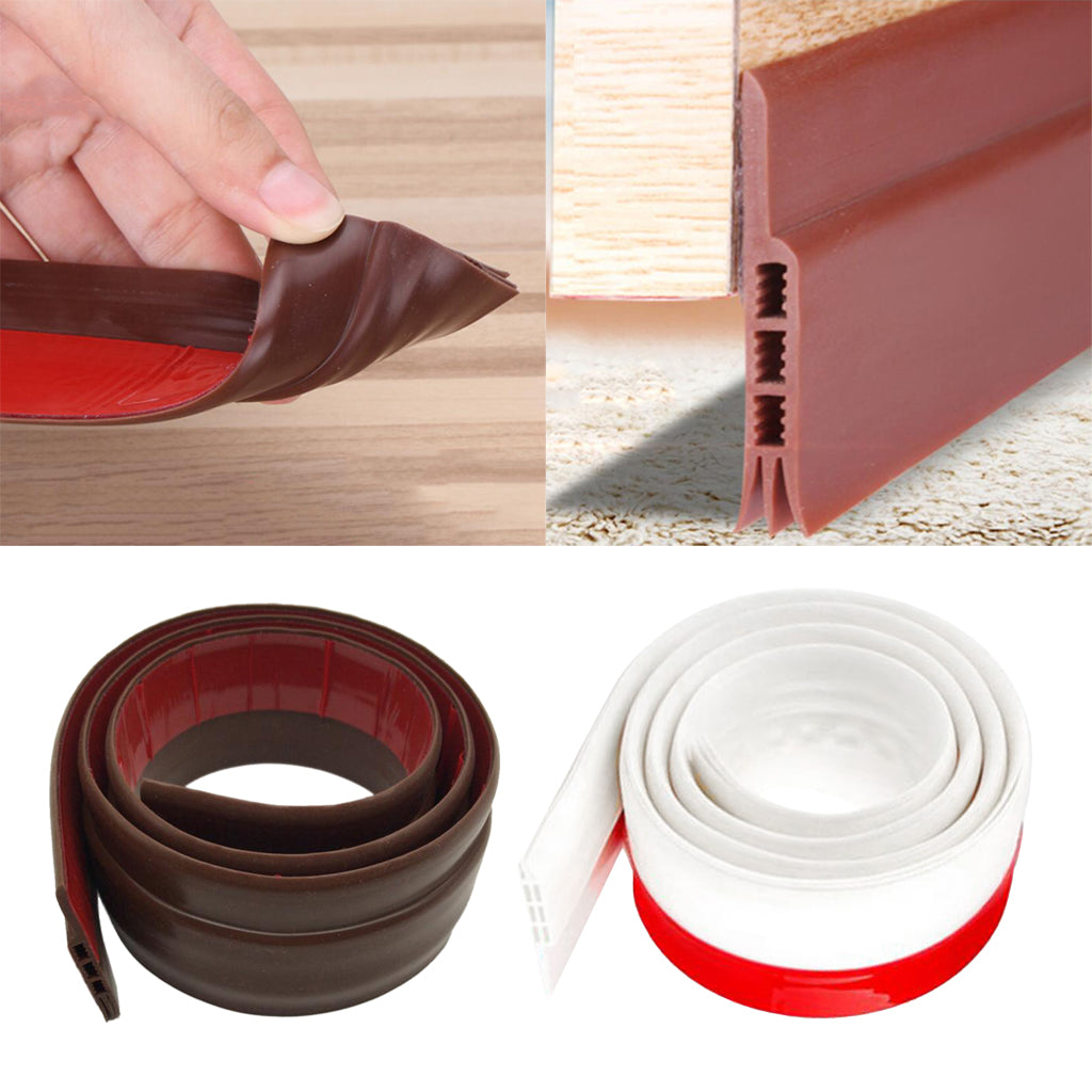 Foam Self Adhesive Window Door Excluder Seal Strip Tape 2.95ft Brown