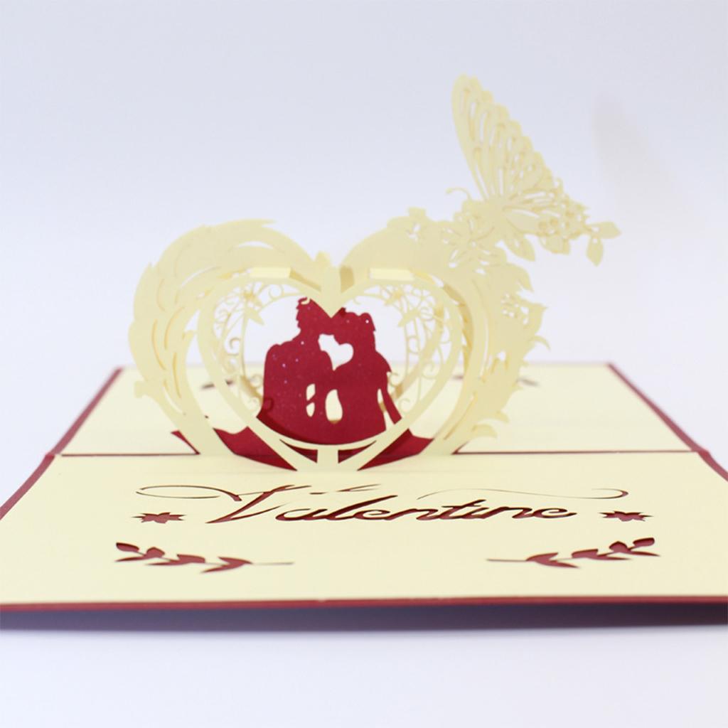 3D Greeting Cards Wedding Birthday Xmas  Invitations Postcard - Sweet Couple