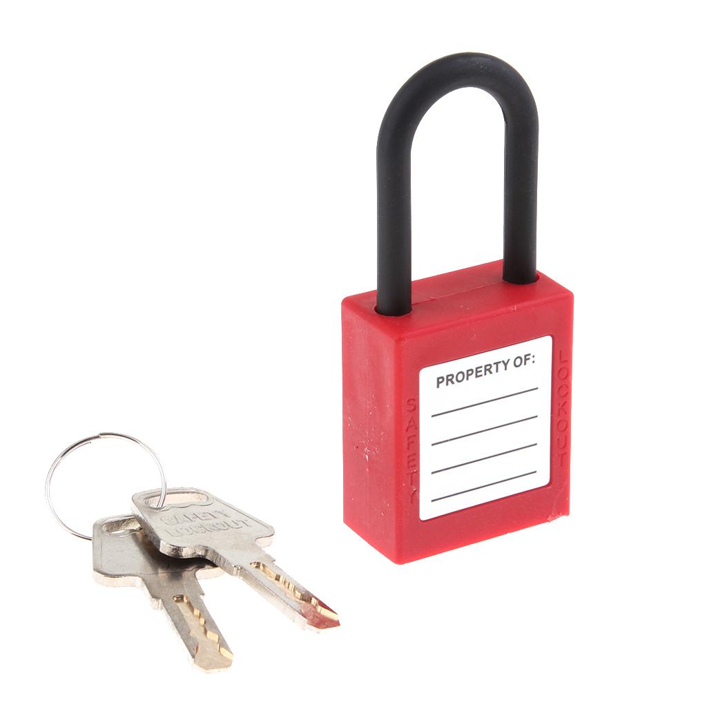 Safety Security Lockout Padlock Keyed Different PVC Stainless Steel  Red