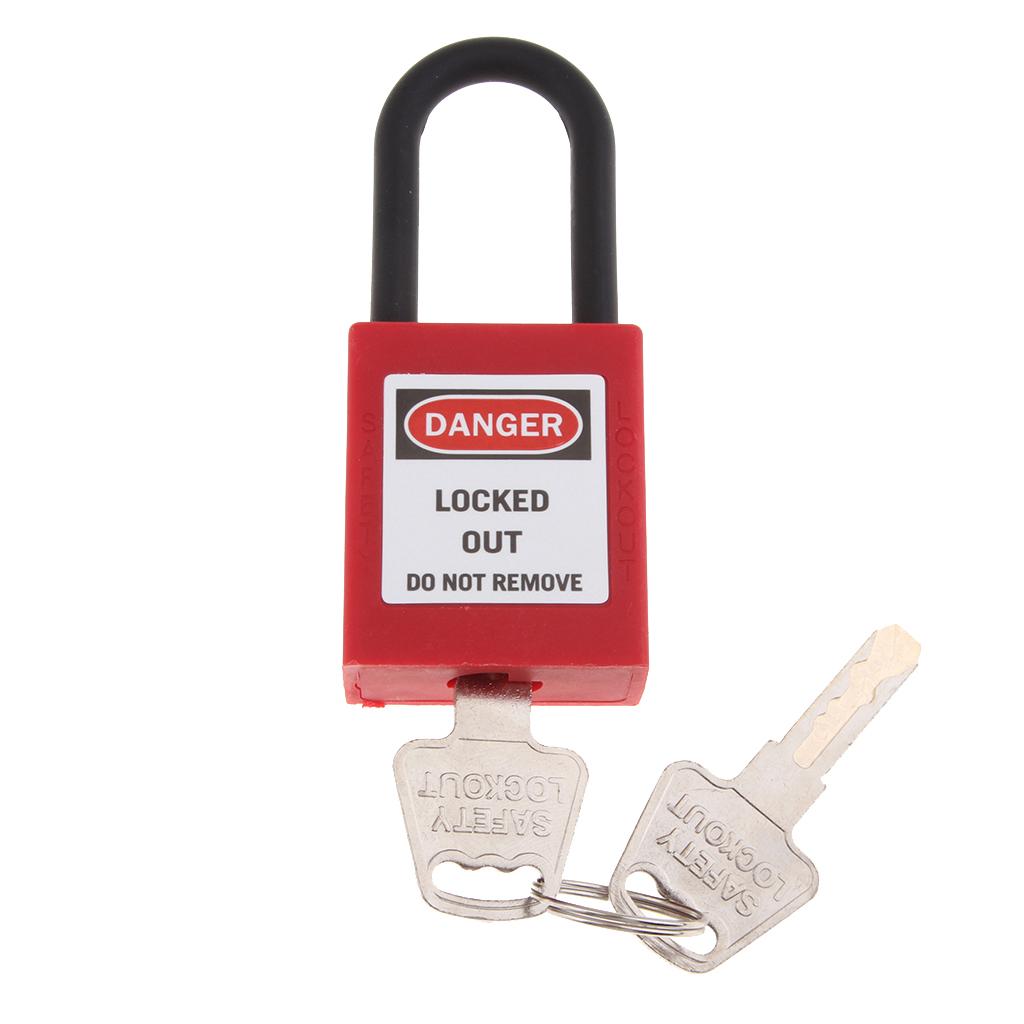 Safety Security Lockout Padlock Keyed Different PVC Stainless Steel  Red