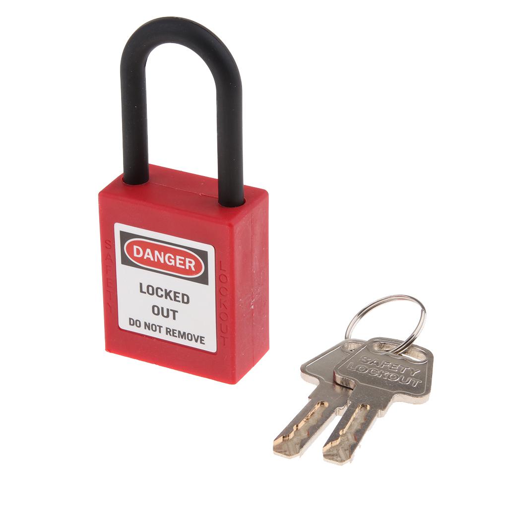 Safety Security Lockout Padlock Keyed Different PVC Stainless Steel  Red