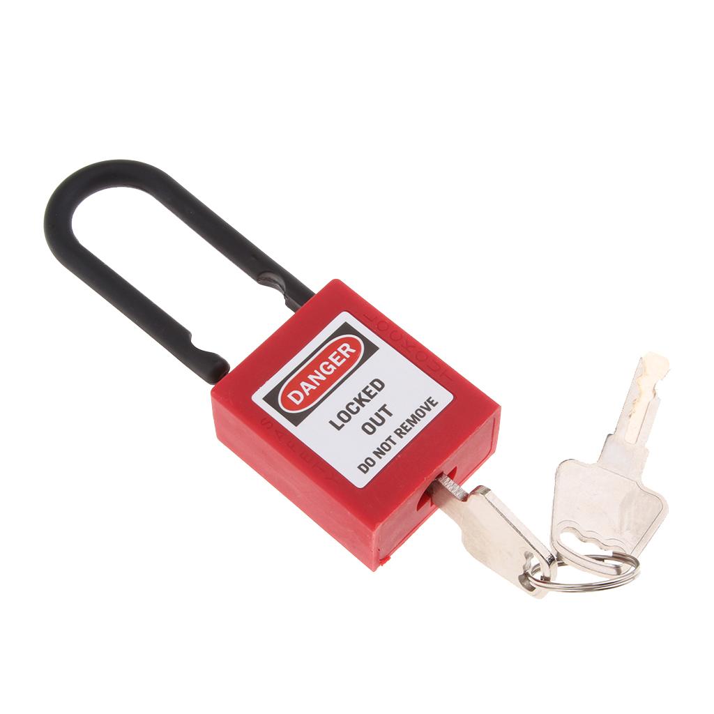 Safety Security Lockout Padlock Keyed Different PVC Stainless Steel  Red